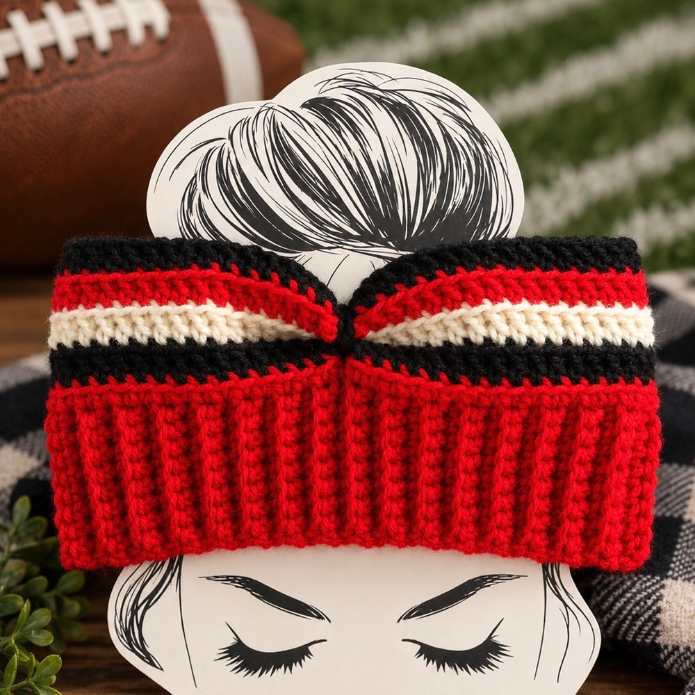 Adult NC STATE Messy Bun Ear Warmer